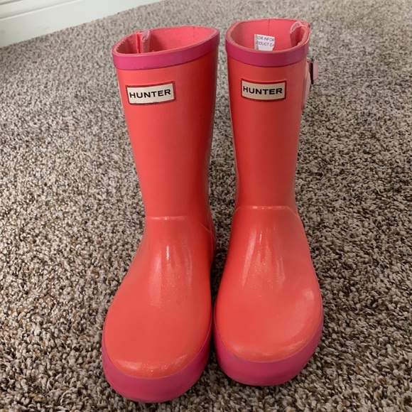 🔴SOLD🔴Girls Pink Hunter Boots US size 13 - Picture 2 of 5
